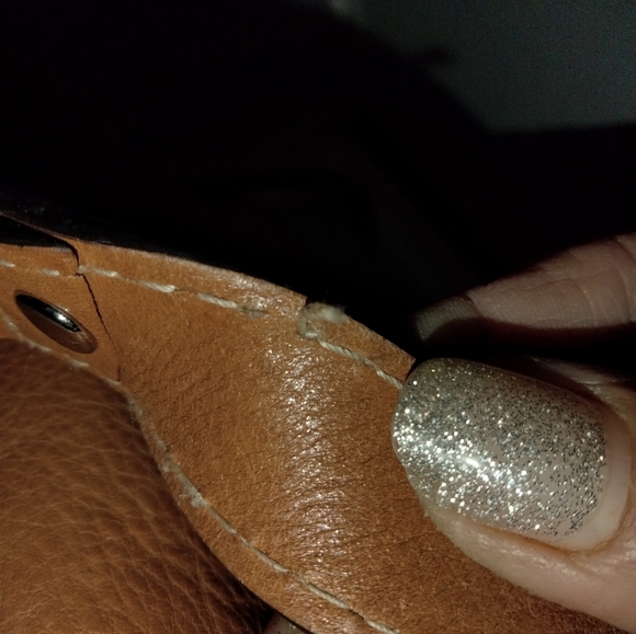 Women's Honey brown leather Fossil purse bag This bag was used On TikTok - Picture 6 of 13